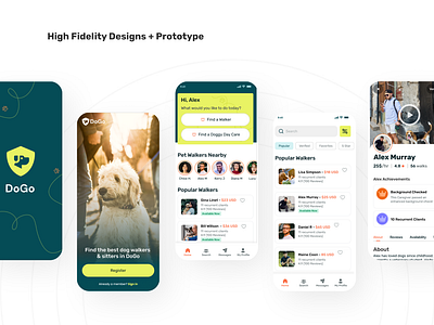 Dog walking app - DoGo app product design ui ux