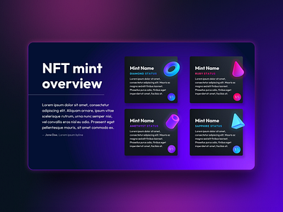 NFT Pitch Deck Template - Mint Overview 3d 3d icon blockchain crypto gradient investor presentation nft nft pitch deck nfts pitch deck powerpoint powerpoint template ppt presentation presentation template presentations slide deck slide design slides template