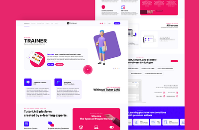 LMS | Landing Page UI branding creative design iamfaysal illustration modern ui ux website