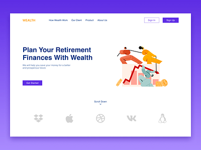 Finance Bussines Landing Page branding finance landing page illustration landing page landing page design saas satisfyied ui ui design ux