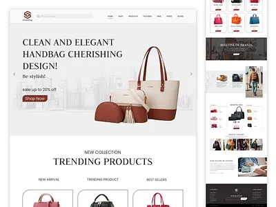 E-Commerce Bag Landing Page bag bag landing page bitmate bitmatestudio branding design e commerce e commerce bag landing page ladies bag landing page parts bag totes ui web design