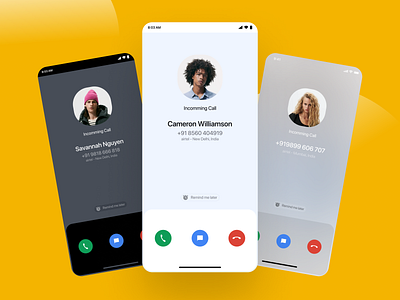 Incoming Call Screens animation calling clean dialer dialpad incoming call manoj bhadana minimal mobile calling popular ui user experience ux