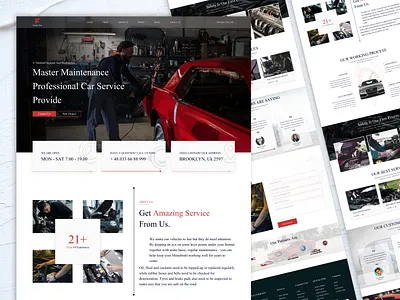 Car Servicing Landing page bitmate bitmatestudio branding car car machine car mechanic car service car servicing landing page design landing page mechanic ui ux web design