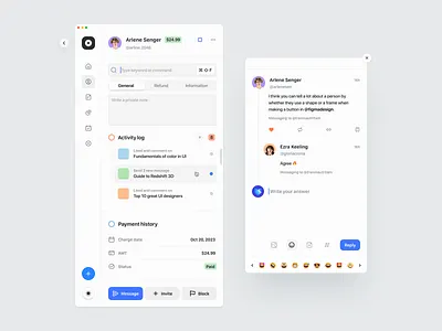 Minimal client panel – User interface clean comment dropdown emoji icon icon design input minimal nav bar responsive search sidebar tab table ui ui design user interface ux ux design web design