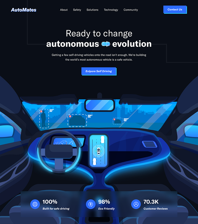 Automated Driving Car Website - AI by Nasim ⛹🏻♂️ on Dribbble