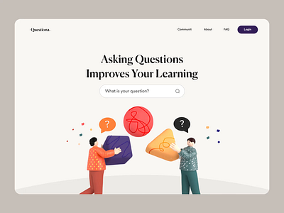 AQ Learning Page - UI Concept 3d answer concept design landing landingpage layout platform question ui uxui visual