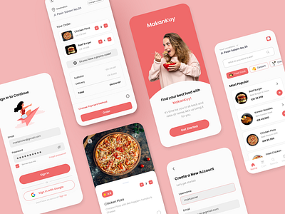 Food App Design - MakanKuy deliveryfood deliveryfoodapp deliveryfoodappdesign food foodapp foodappdesign mobileapp mobileappdesign ui uidesign uiinspiration uiuxdesign