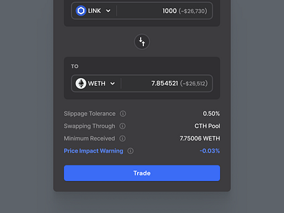 ✖️ Trade Component bitcoin blockchain clean crypto crypto art design modal ethereum finance input field liquidity modal nft popup swap token trade trading ui ui elements components ux