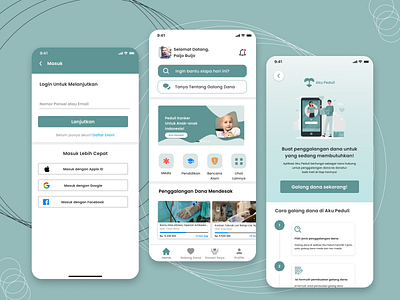 Aku Peduli Fundraising Mobile App graphic design ui uiuxdesign
