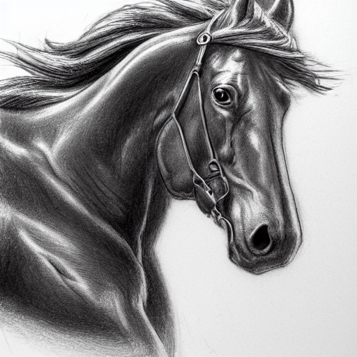 Horse head in profile by me digital colored pencil  rDigitalArt