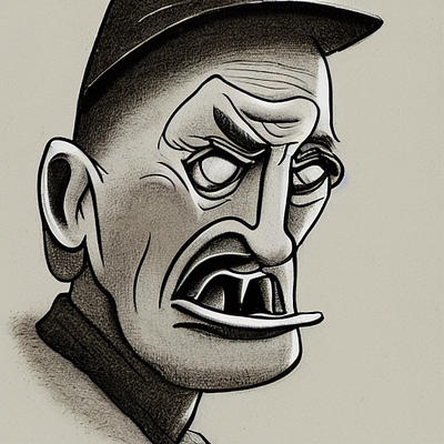 old man in the street, ansel adams, angry, cartoon cartoon