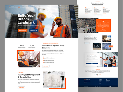 Construction Agency Landing Page Design architecture best shot build building business construction landing page minimal page trendy ui ui design uiux ux ux design web web design web page website website design