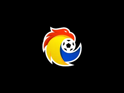 Romanian Football Federation animal ball bird branding eagle esports gaming gradient identity logo mark mascot romania round soccer spiral stripes vector