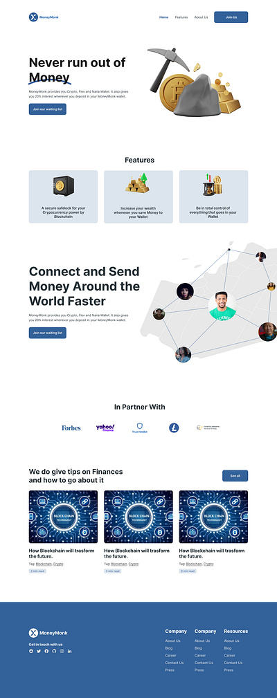 MoneyMonk Finance Website app branding design ui ux web design