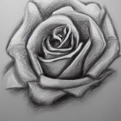 rose, retro, pencil sketch, tranquil