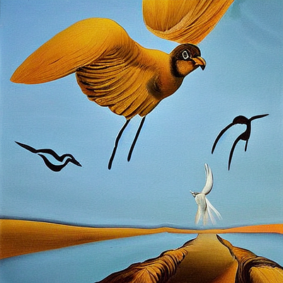 bird flying, line art, modern oil painting, salvador dali