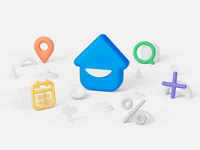 3D icons 3d animation art cartoon design house illustration light loader loop minimalistic modeling motion graphics render texture ui