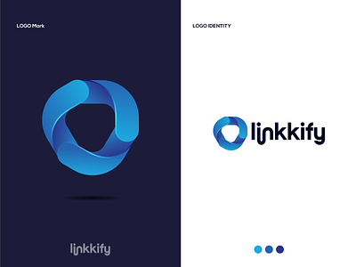 Linkkify Logo abstract blue brand identity concept design gradient gradient logo ideas infinity link linkkify logo logo identity logo mark logodesign loop tech technology unique vector