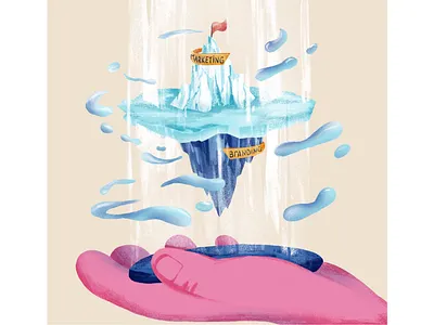 Marketing finds, branding binds. art article bond brand branding business customer design digitalpainting drawing e commerce goals graphic design iceberg illustration inspiration marketing profit strategy success