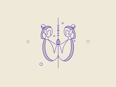 Gemini astrology female gemini girl girls graphic design horoscope icon illustration june line lineart may minimal star sign twins woman zodiac