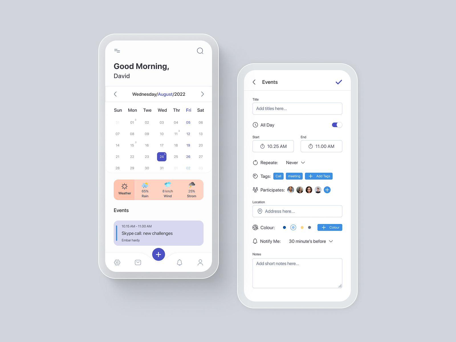 Calender Mobile App by Nurul Amin on Dribbble