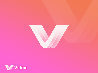 Vidme Logo Design 3d logo app icon best logo design brand design brand identit brand identity branding colourful logo gradient logo icon design identity design letter logo design logo designer modern logo software logo v icon v logo video logo visual idents v letter logo design