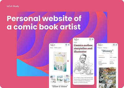 Personal website of a comic book artist comics design illustration typography ui ux vector