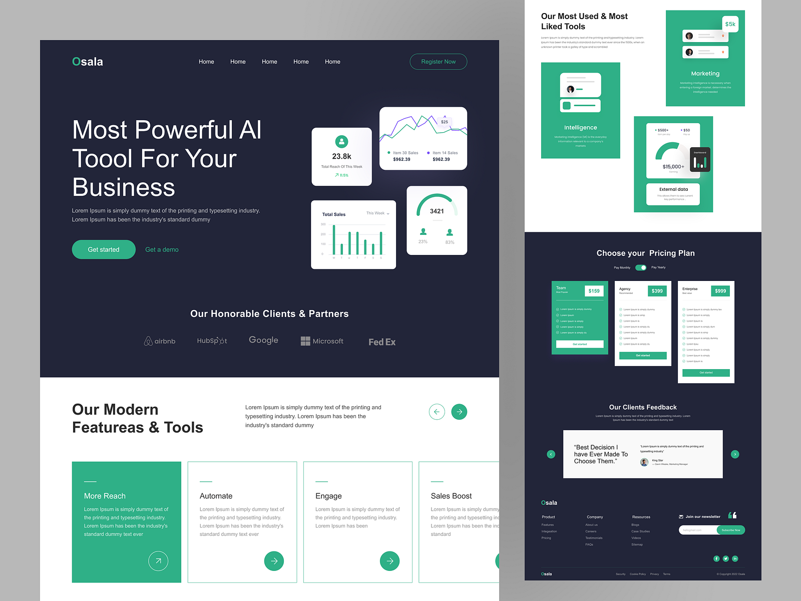 Business AI SaaS Website by Jawadd on Dribbble