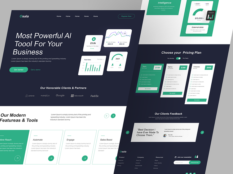 Business AI SaaS Website by Jawad for Onixlab on Dribbble