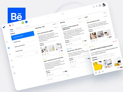 Kanban Board UI - Minder - A task management system analytics card design card ui case study dashboard data develpoper app kanban management manager panel planner side nav task app task detail task manager team ui ux design web design
