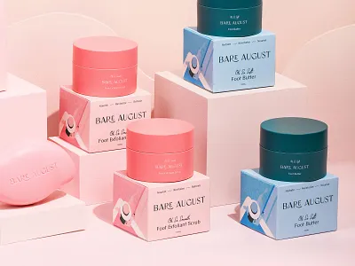 Bare August - Footcare Essentials beauty boxes branding footcare fun icons identity illustration lifestyle organic packaging self care shopify skincare summer sustainable website