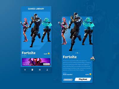 Game store app app app design app store blue design fortnite fortnite mobile game game store gamer games mobile mobile fortnite mobile game mobile ui mobile ux store ui ux