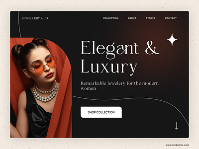 Jewellery Shop | Hero Section beauty clean ui concept dark design ecommerce elegance expensive gradient herosection jewellery luxury minimal premium rich shop typography ui visual design