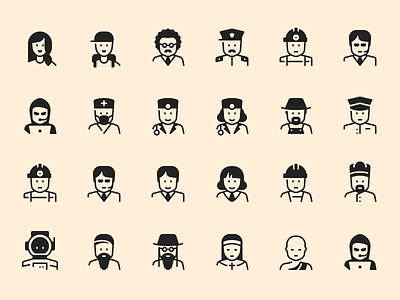 More character icons agent astronaut characters chef doctor hacker human icon icon pack icon set icons line icons minimal nurse people profession religion teacher user users