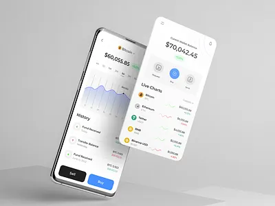 Crypto Wallet - Mobile App app balance bitcoin coin crypto cryptowallet design figma ios iphone mobile mockup nft text trade typography ui uiux ux wallet