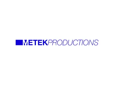 MetekProductions logo blue branding contrast graphic design helvetica logo logo design modern music negative negative logo production logo productions tv logo vector video