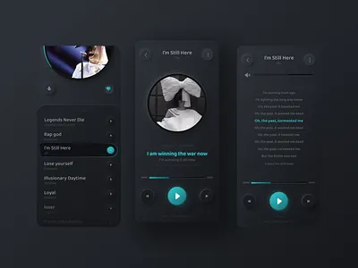Music Plyer App app dark music player ui
