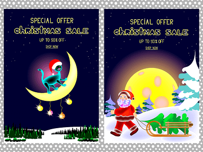 Christmas banners adobe illustrator branding cartoon christmas christmas sale design graphic design illustration invitation winter