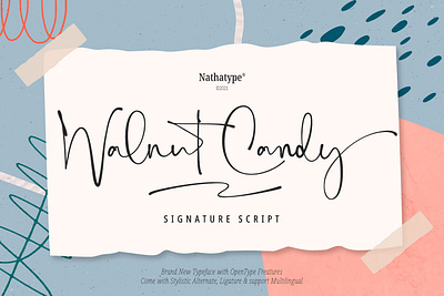 Walnut Candy - Signature Script Font branding design fonts handlettering logo typeface typography