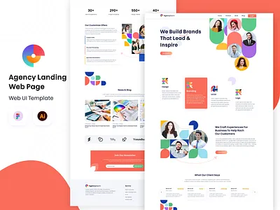 Agency Landing Web Page branding creative design design graphic design landing page photoshop product product page ui ux vector web page webpage