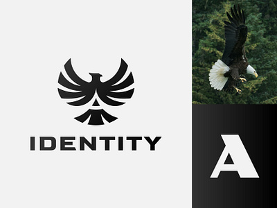 Amazing Eagle Logo a alphabet animal black branding design eagle exclusive falcon fly flying hawk identity illustration initial letter logo modern negative vector