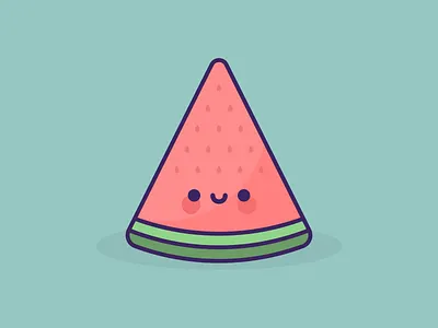 Cute Kawaii Watermelon cute digital flat illustration kawaii vector