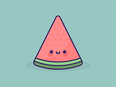 Cute Kawaii Watermelon cute digital flat illustration kawaii vector