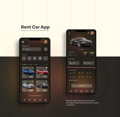 Rent Car App UI Design app design application design car car app iphone mobile app mobile app design mobile ui design rent a car rental app ui user interface