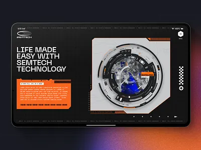 Semtech Homescreen Website 3d animation art direction cyberpunk dark mode design experiment futuristic ho chi minh city illustration illustrator modern motion graphics orange sun hung sunhung technology typography ui viet nam