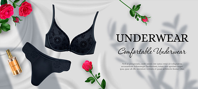 Lingerie women poster beauty illustration lingerie realistic vector women