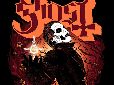 Ghost band design drawing ghost ghost bc illustration merch papa emeritus