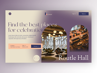 Hall booking Website bokking bookingsite hall booking header design hotel party product design ticket ui webdesign website