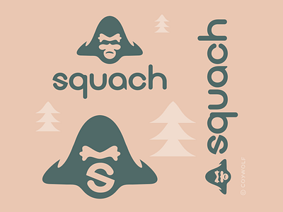 Squach Brandmark badge bigfoot emblem forest icon identity illustration logo logodesign logodesigner logos logotype nature outdoors sasquatch squelch yeti