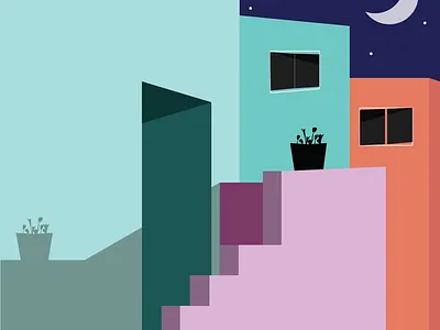 View adobe art brading building flowers graphic design illustration logo moon pot vector window